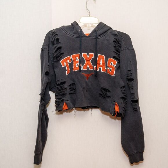 Furst of a Kind Texas vintage cropped hoodie distressed thrashed one size - Picture 1 of 7